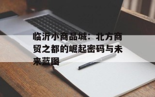 临沂小商品城：北方商贸之都的崛起密码与未来蓝图
