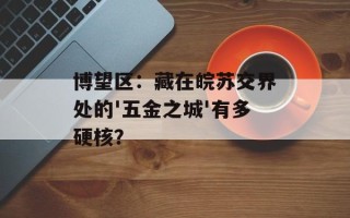 博望区：藏在皖苏交界处的'五金之城'有多硬核？