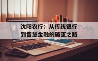 沈阳农行：从传统银行到智慧金融的破茧之路