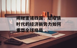 揭秘金猪四国：后疫情时代的经济新势力如何重塑全球格局