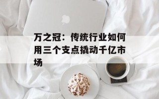 万之冠：传统行业如何用三个支点撬动千亿市场
