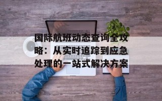 国际航班动态查询全攻略：从实时追踪到应急处理的一站式解决方案