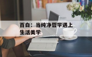 百白：当纯净哲学遇上生活美学