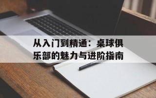 从入门到精通：桌球俱乐部的魅力与进阶指南