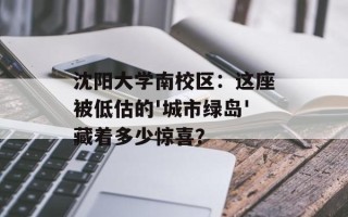 沈阳大学南校区：这座被低估的'城市绿岛'藏着多少惊喜？