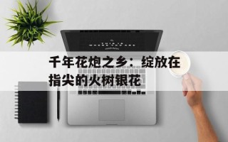 千年花炮之乡：绽放在指尖的火树银花