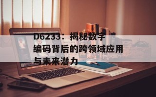 D6233：揭秘数字编码背后的跨领域应用与未来潜力