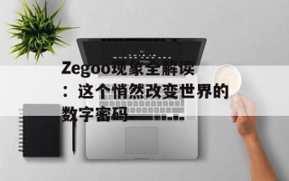 Zegoo现象全解读：这个悄然改变世界的数字密码