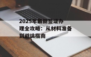 2025年最新签证办理全攻略：从材料准备到避坑指南